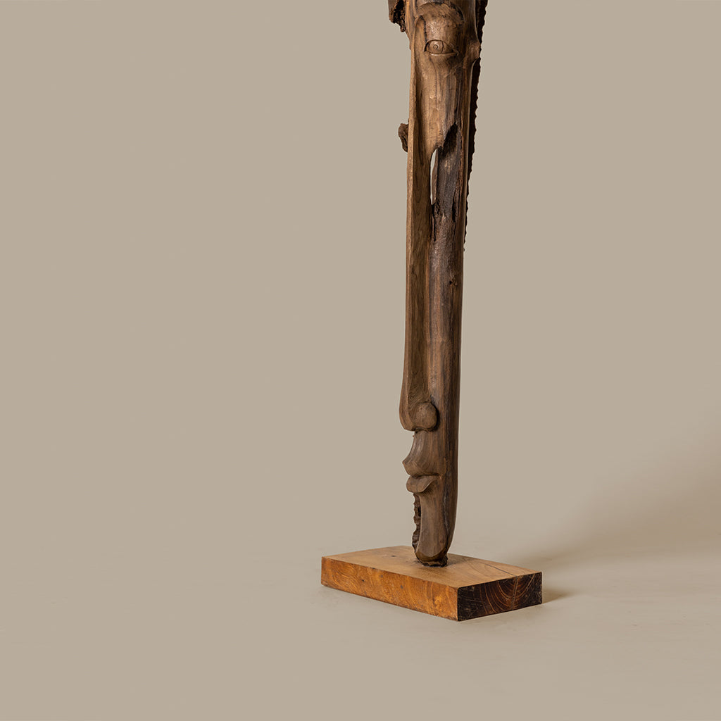 Abstract figure wood carving