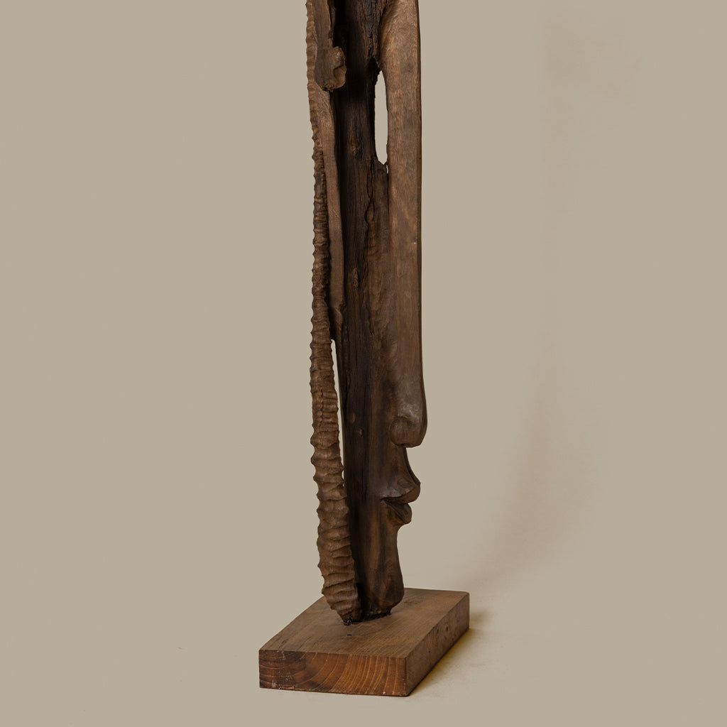 Abstract figure wood carving