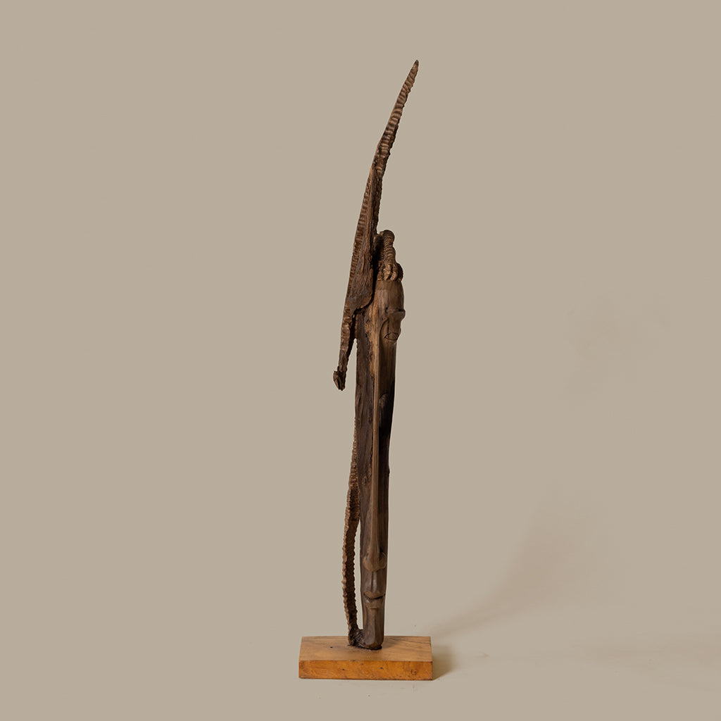 Abstract figure wood carving