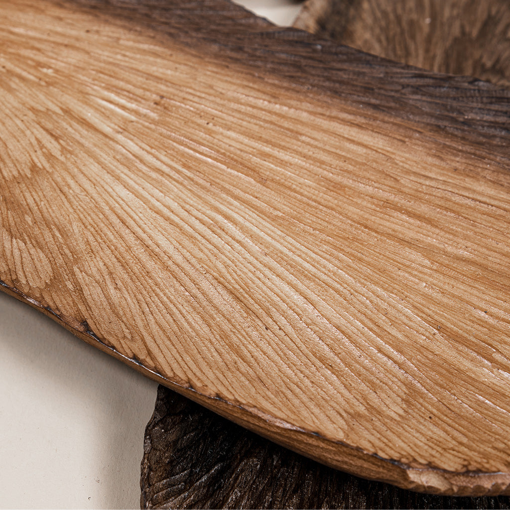 Hand carved teacup wooden tray